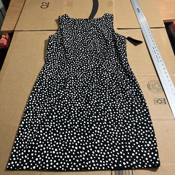AGB Women's NWT Black White Polka Dot Shift Dress Size 14, Sleeveless Dress‎ - Picture 1 of 8